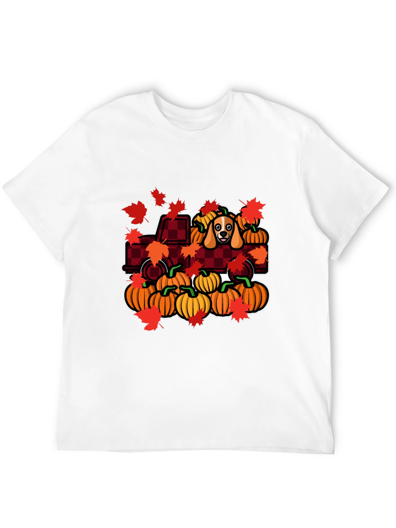 Autumn Dog Pumpkin Truck T-Shirt