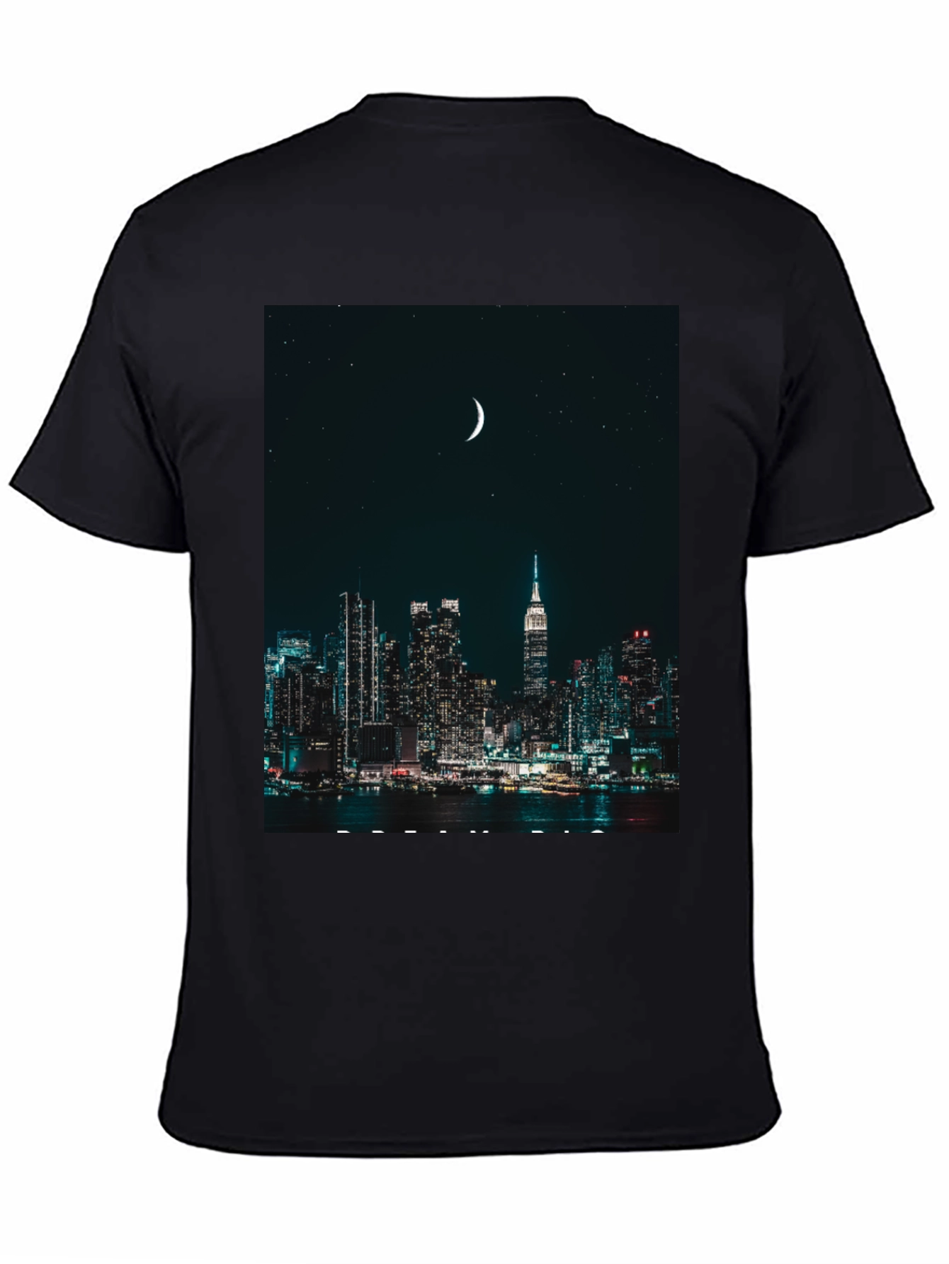 Cityscape Moon Graphic Tee - Urban Nightlife Style