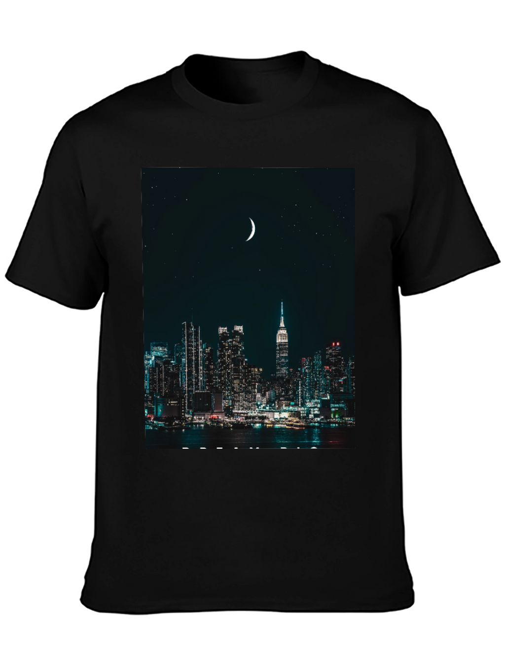 Cityscape Moon Graphic Tee - Urban Nightlife Style