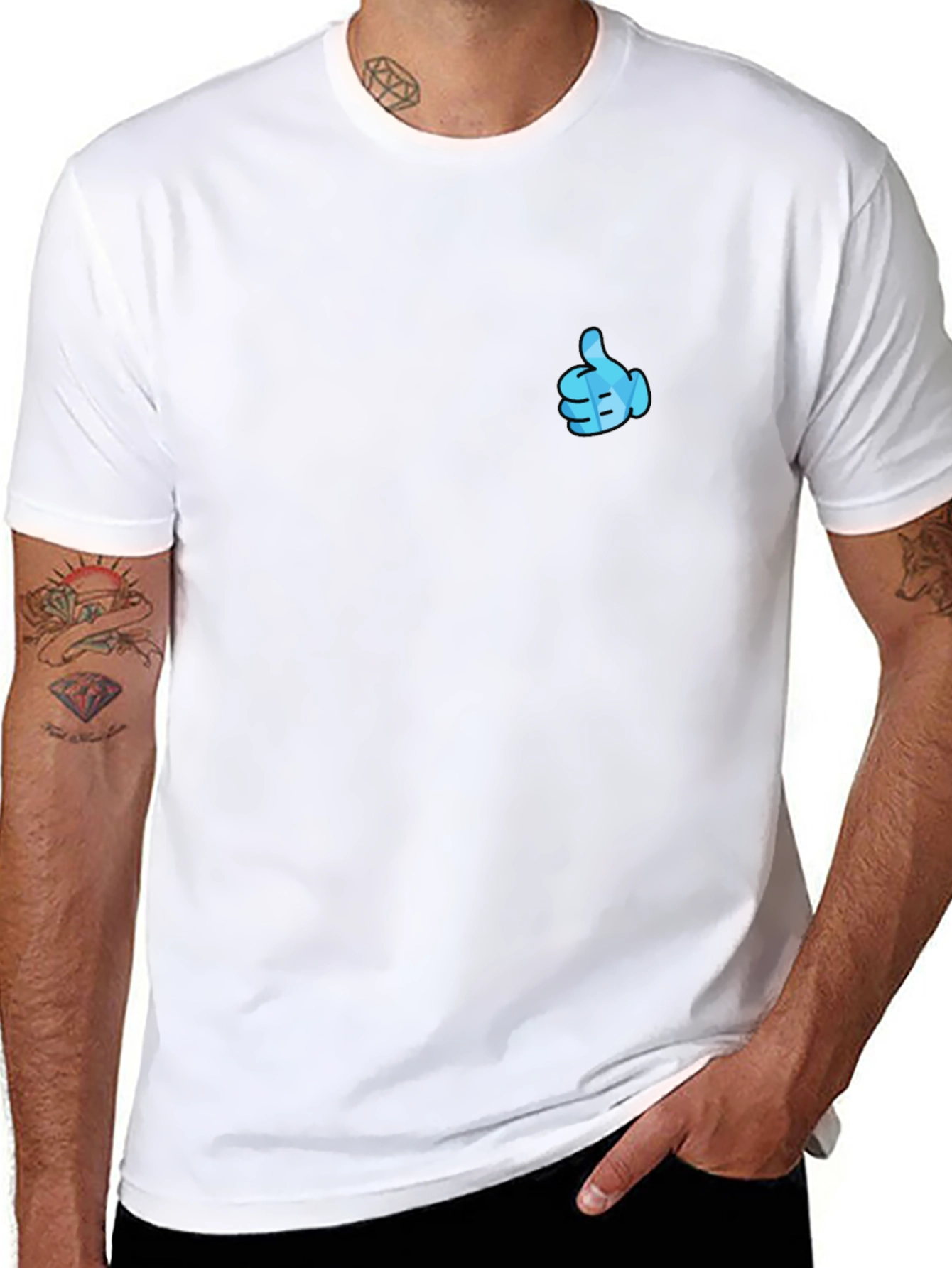 Thumbs Up Graphic Black T-Shirt - Casual Style