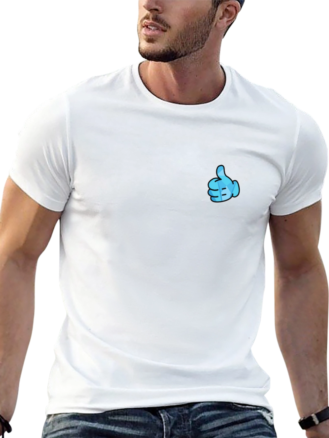 Thumbs Up Graphic Black T-Shirt - Casual Style
