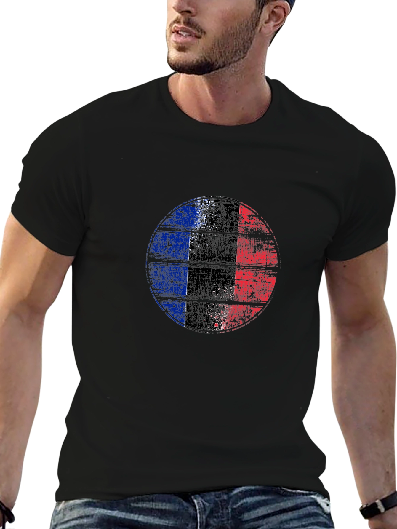 France Flag Distressed Graphic Tee