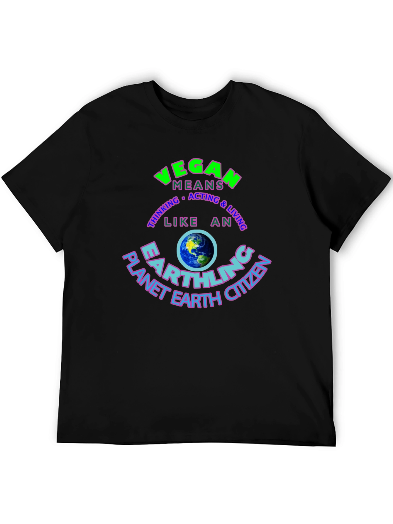 Vegan Earthling T-Shirt - Planet Earth Citizen