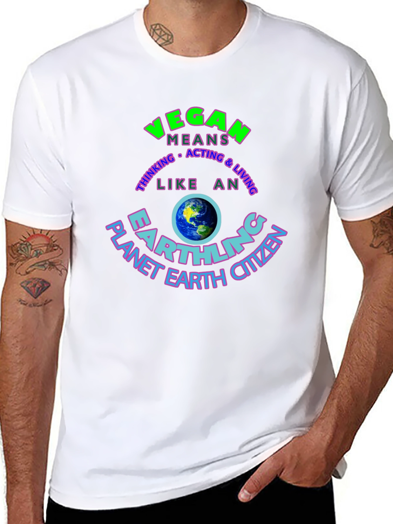 Vegan Earthling T-Shirt - Planet Earth Citizen
