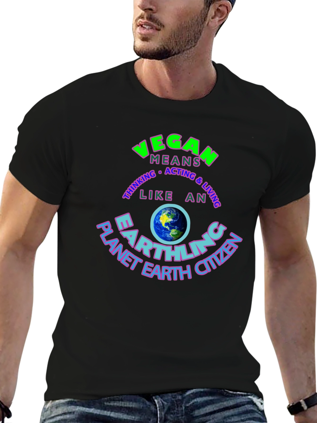 Vegan Earthling T-Shirt - Planet Earth Citizen