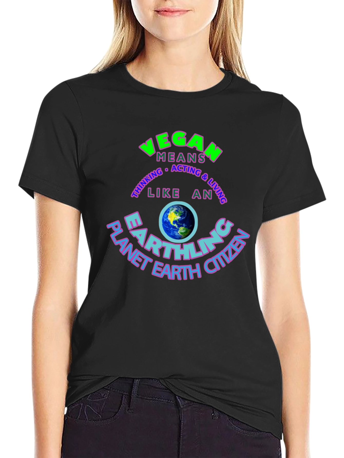 Vegan Earthling T-Shirt - Planet Earth Citizen
