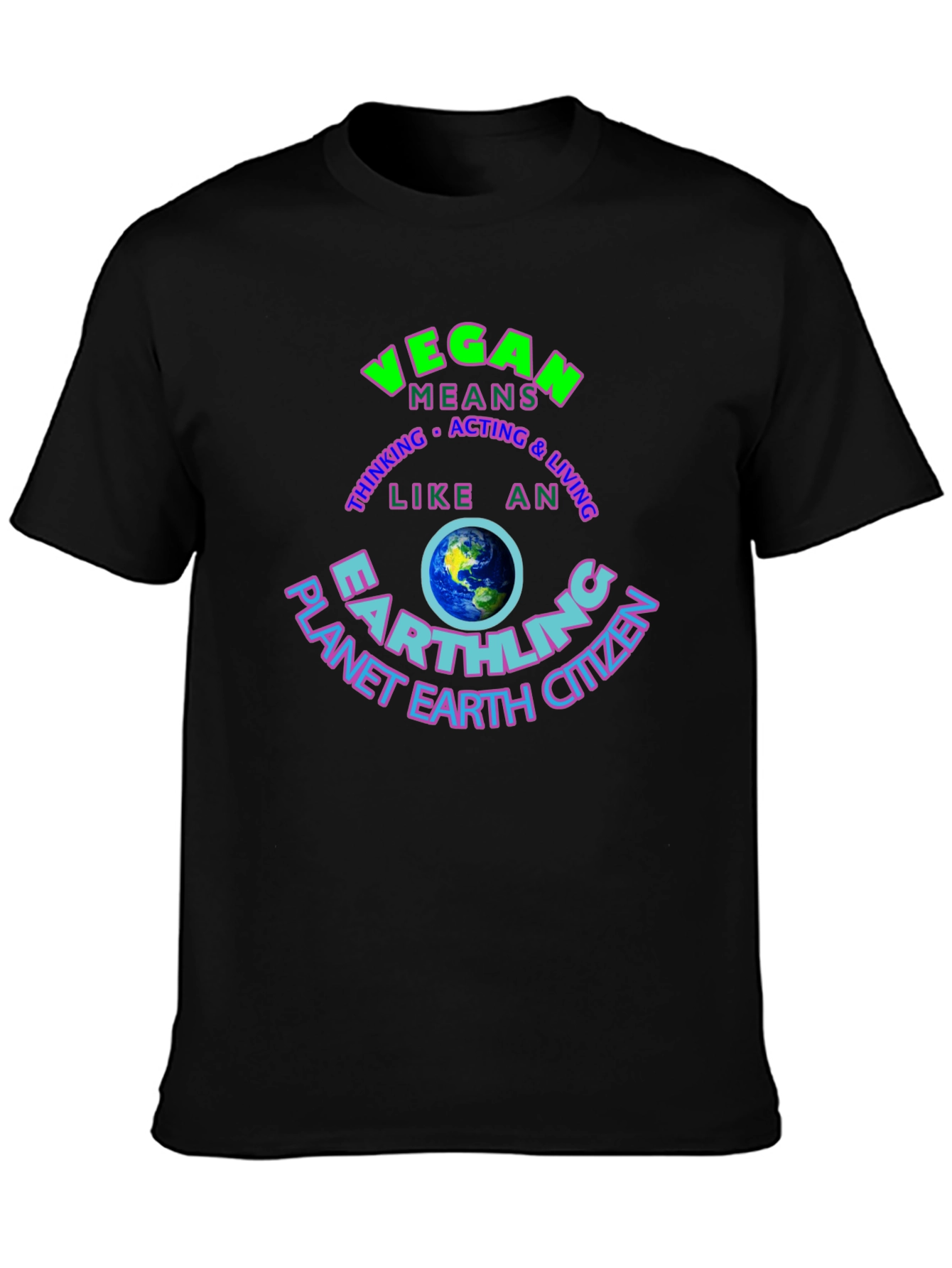 Vegan Earthling T-Shirt - Planet Earth Citizen