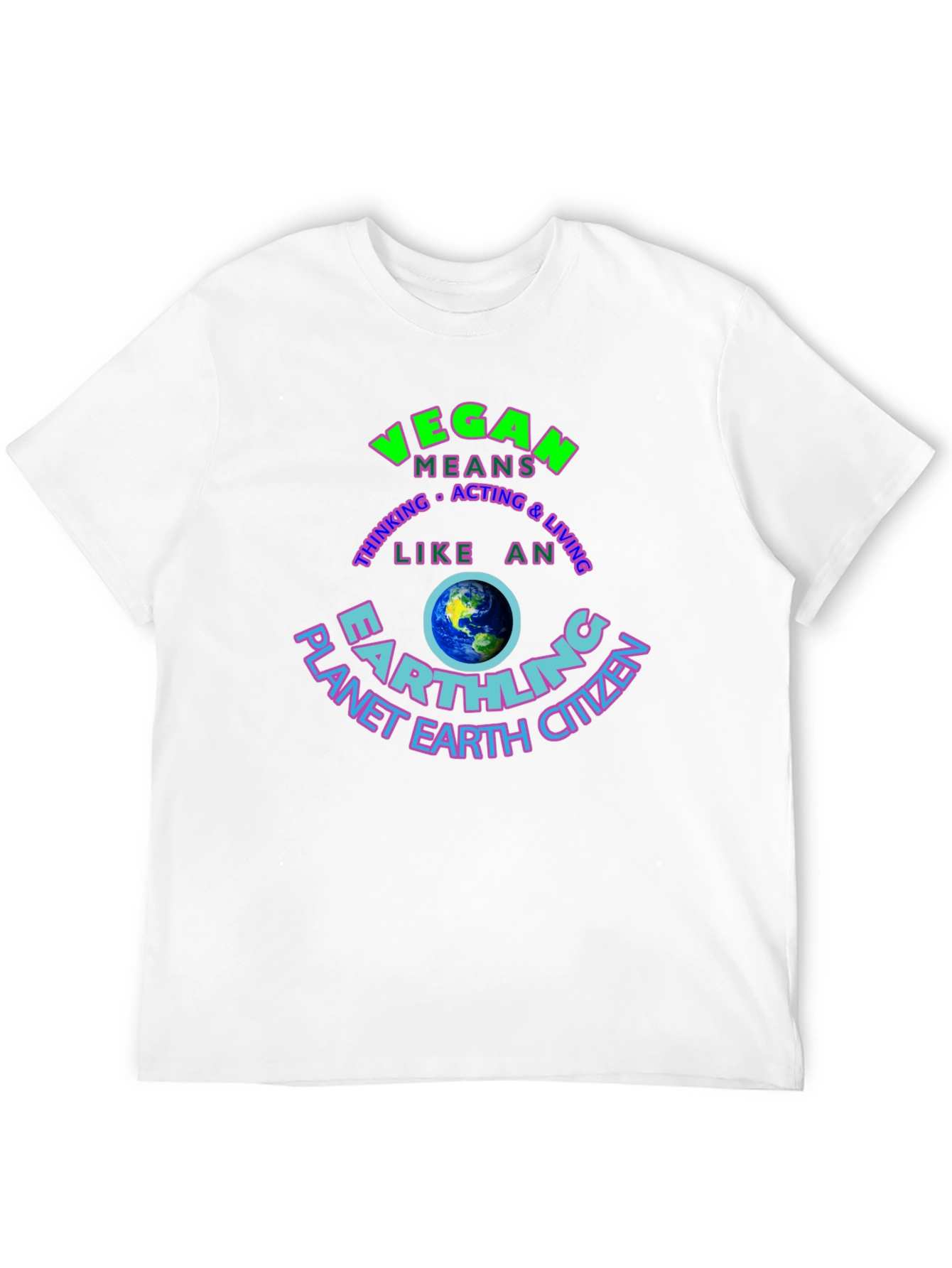 Vegan Earthling T-Shirt - Planet Earth Citizen