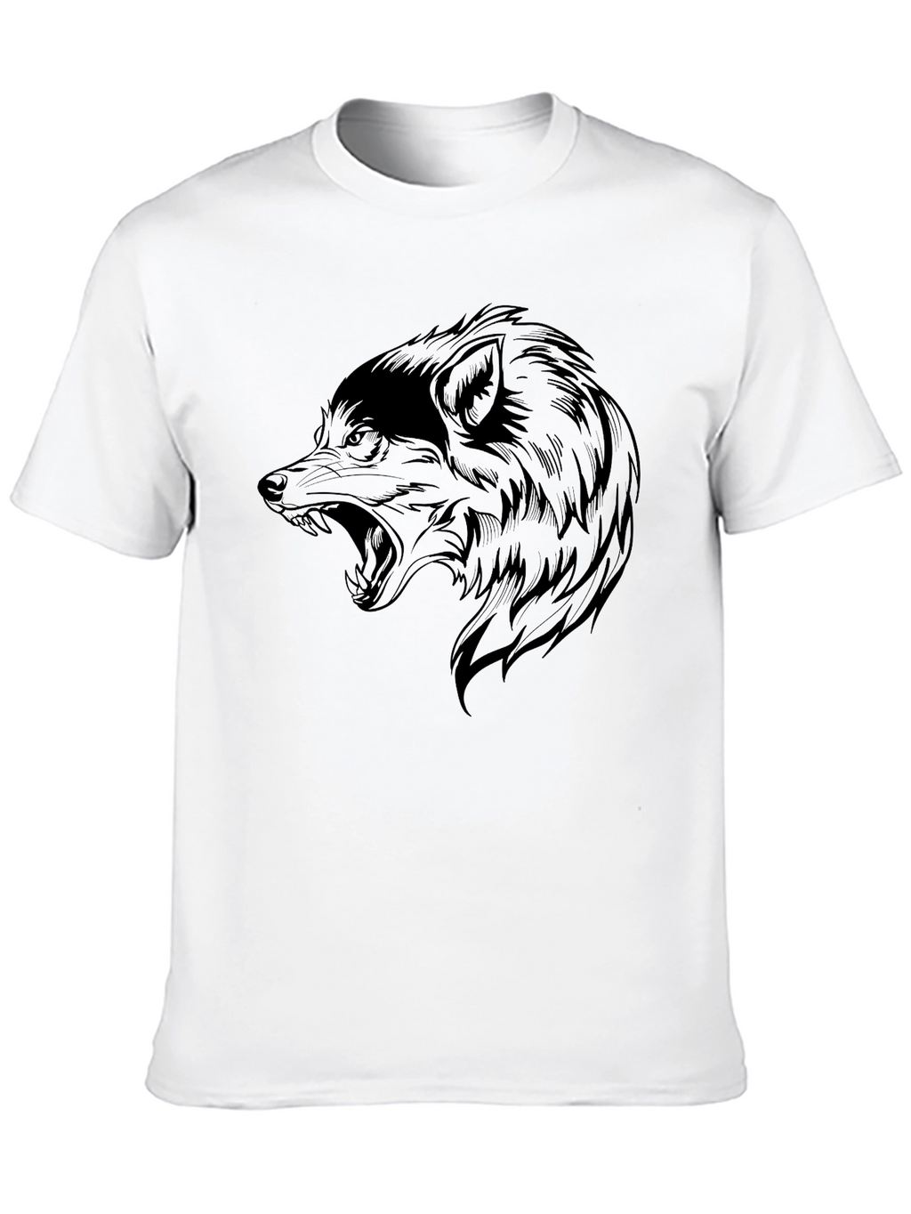 Black Wolf Graphic T-Shirt - Mens