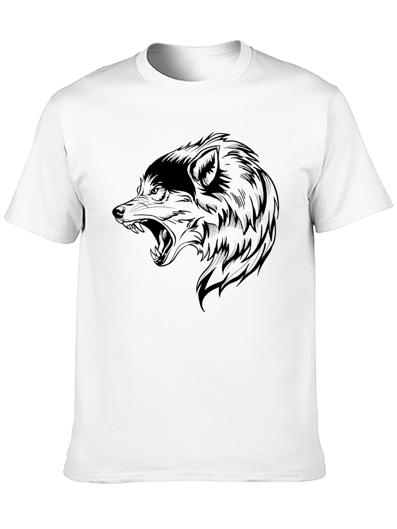 Black Wolf Graphic T-Shirt - Mens