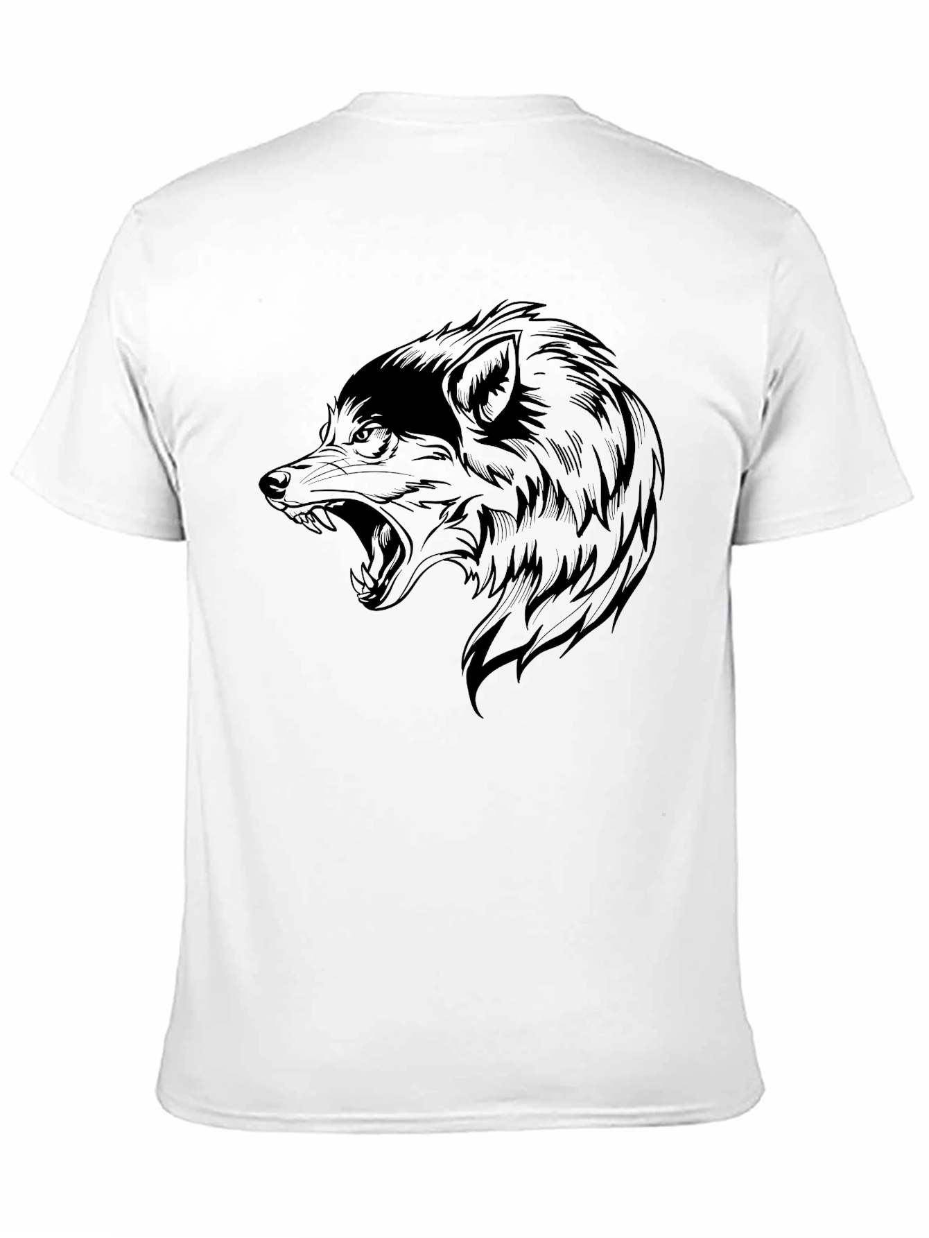Black Wolf Graphic T-Shirt - Mens