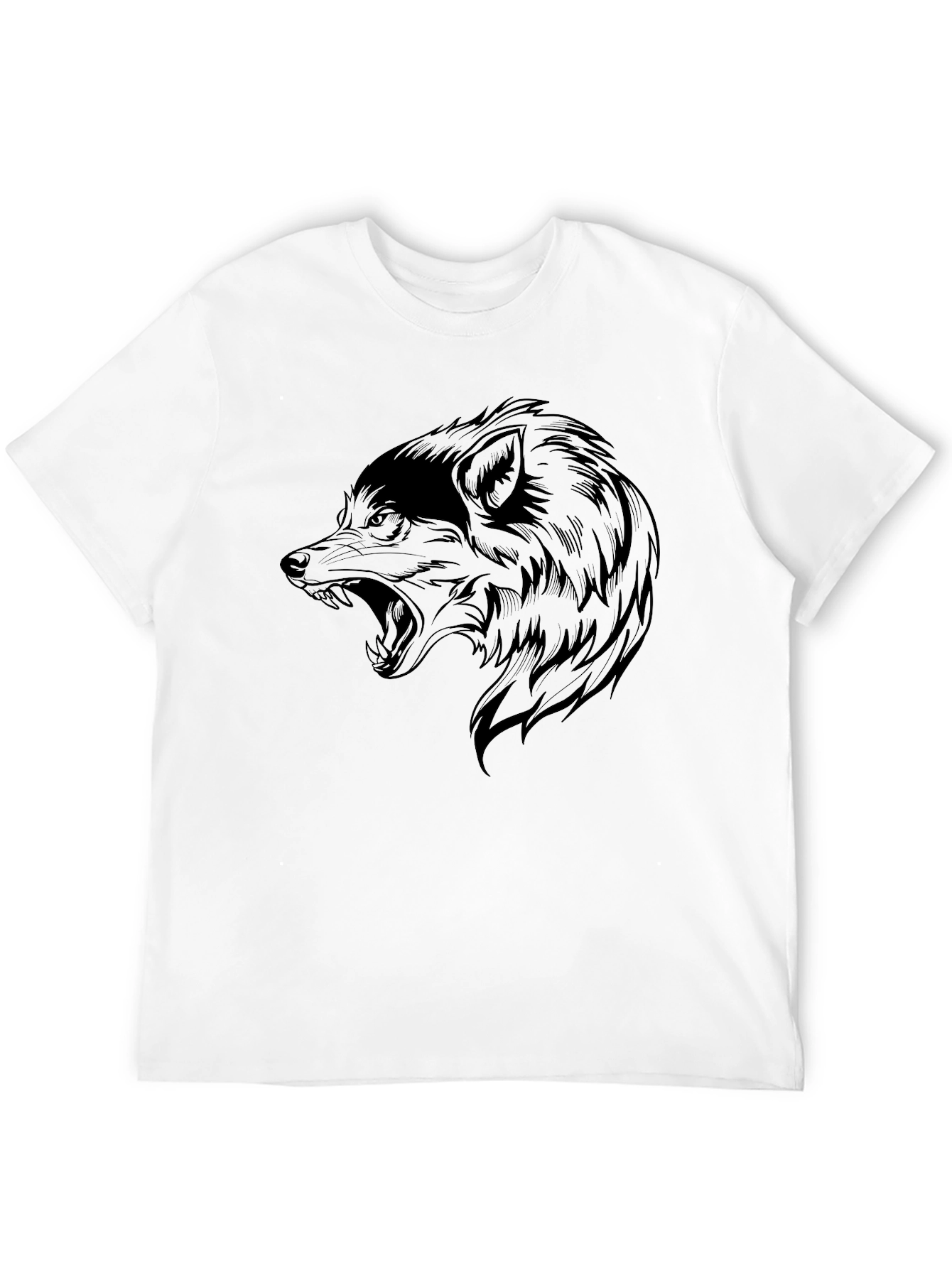 Black Wolf Graphic T-Shirt - Mens
