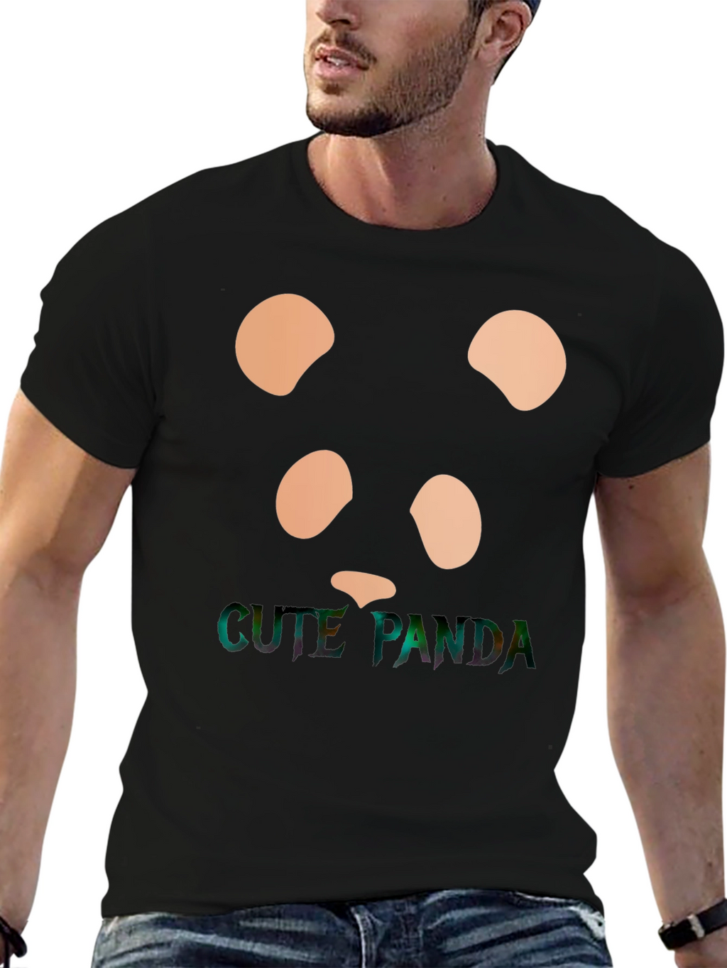 Cute Panda Graphic Tee - Stylish Black T-Shirt