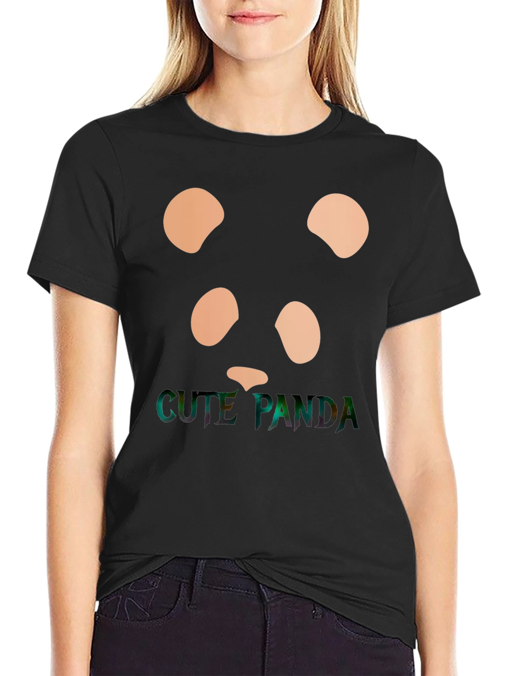Cute Panda Graphic Tee - Stylish Black T-Shirt
