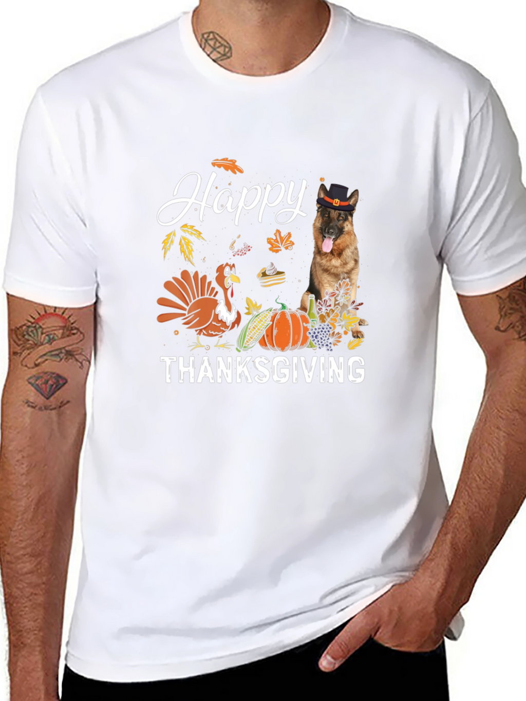 Happy Thanksgiving Dog Graphic Tee