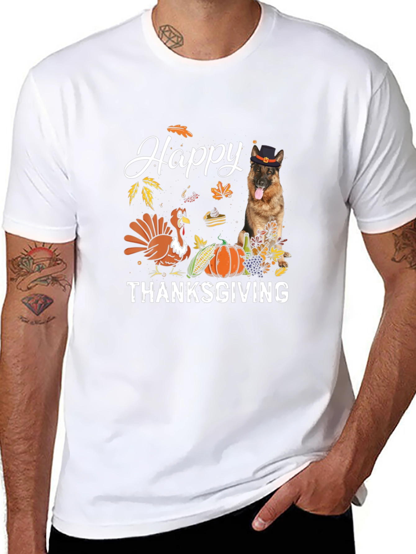 Happy Thanksgiving Dog Graphic Tee