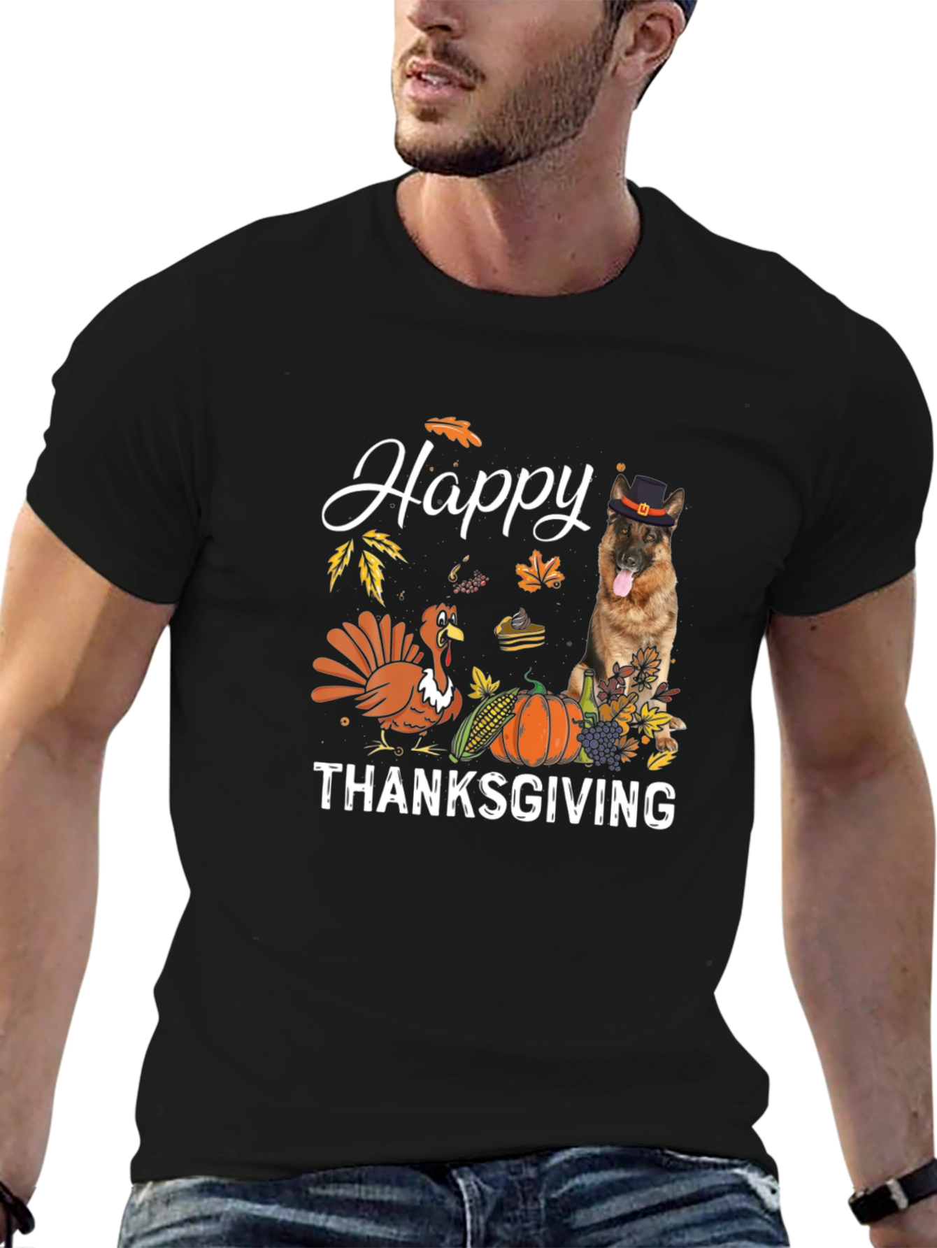 Happy Thanksgiving Dog Graphic Tee