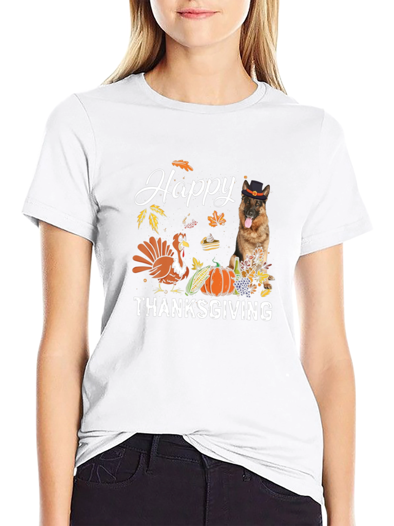 Happy Thanksgiving Dog Graphic Tee