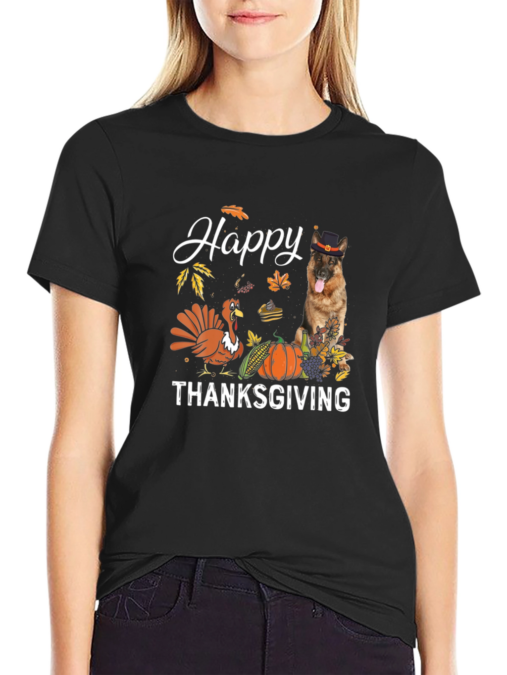 Happy Thanksgiving Dog Graphic Tee