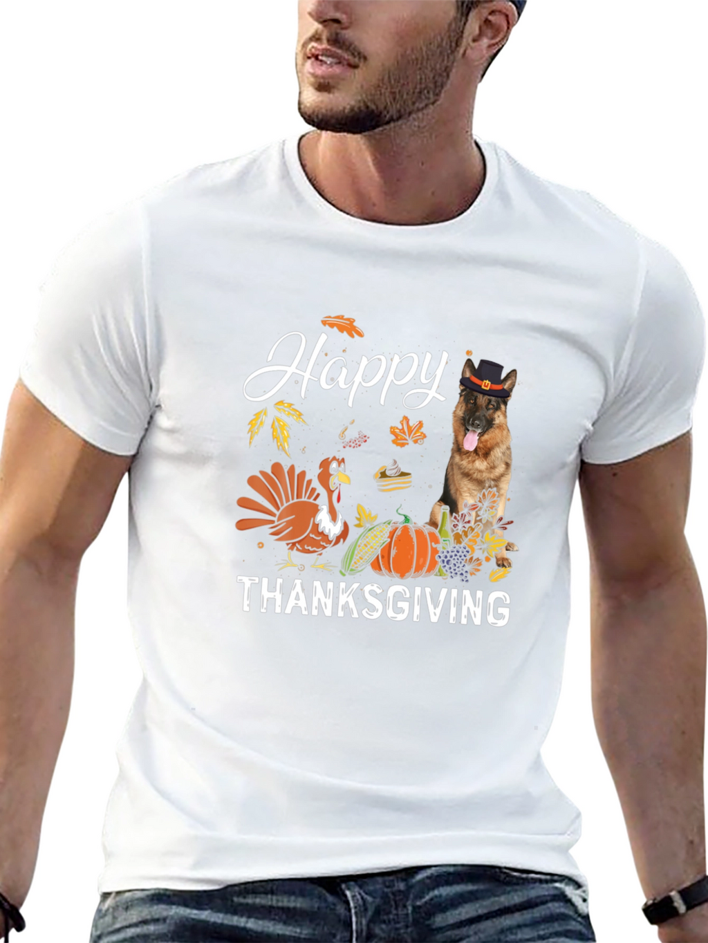 Happy Thanksgiving Dog Graphic Tee