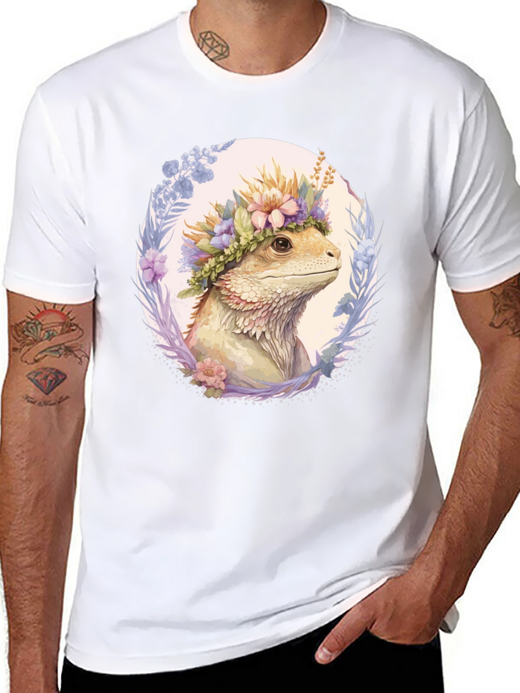 Bearded Dragon Flower Crown T-Shirt