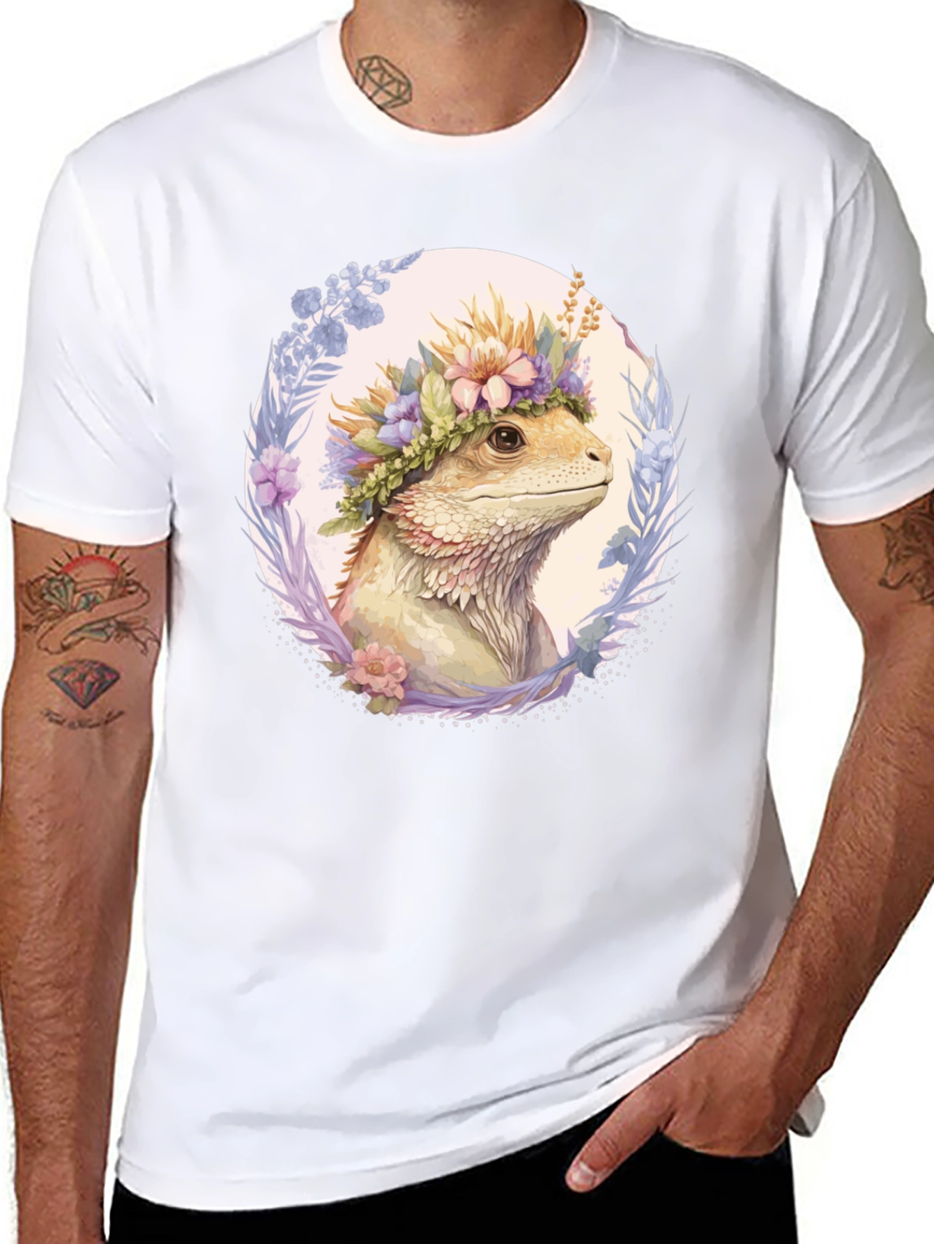 Bearded Dragon Flower Crown T-Shirt