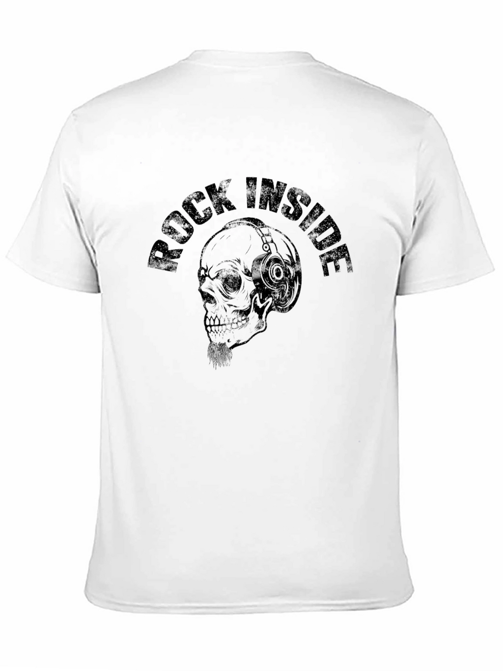 Rock Inside Skull Graphic Print Black T-Shirt