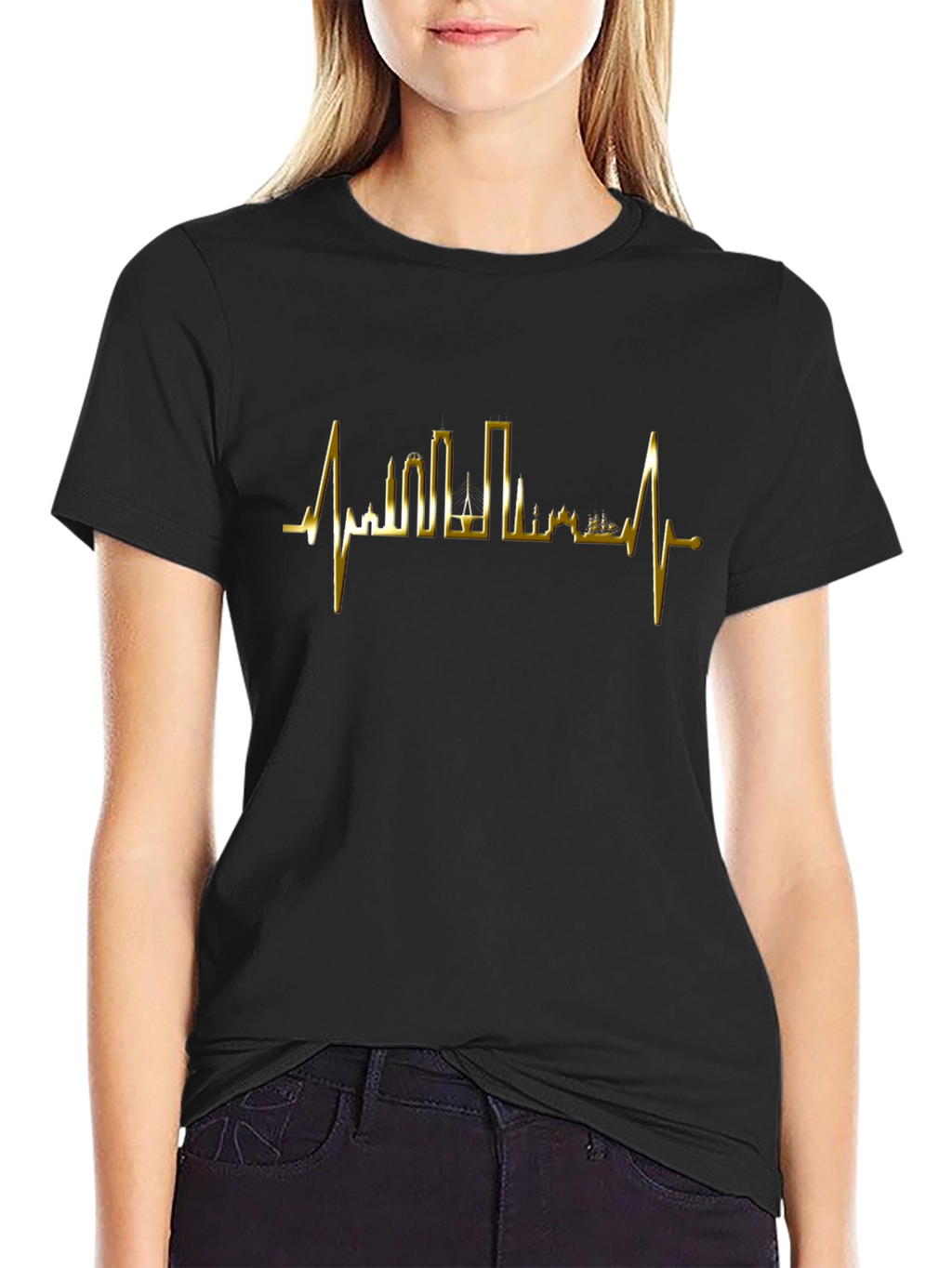 Heartbeat Cityscape Graphic Tee