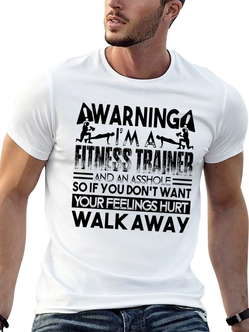 Warning Fitness Trainer Graphic Tee