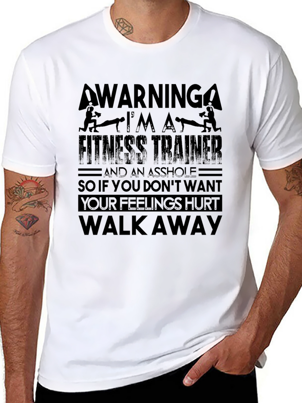 Warning Fitness Trainer Graphic Tee