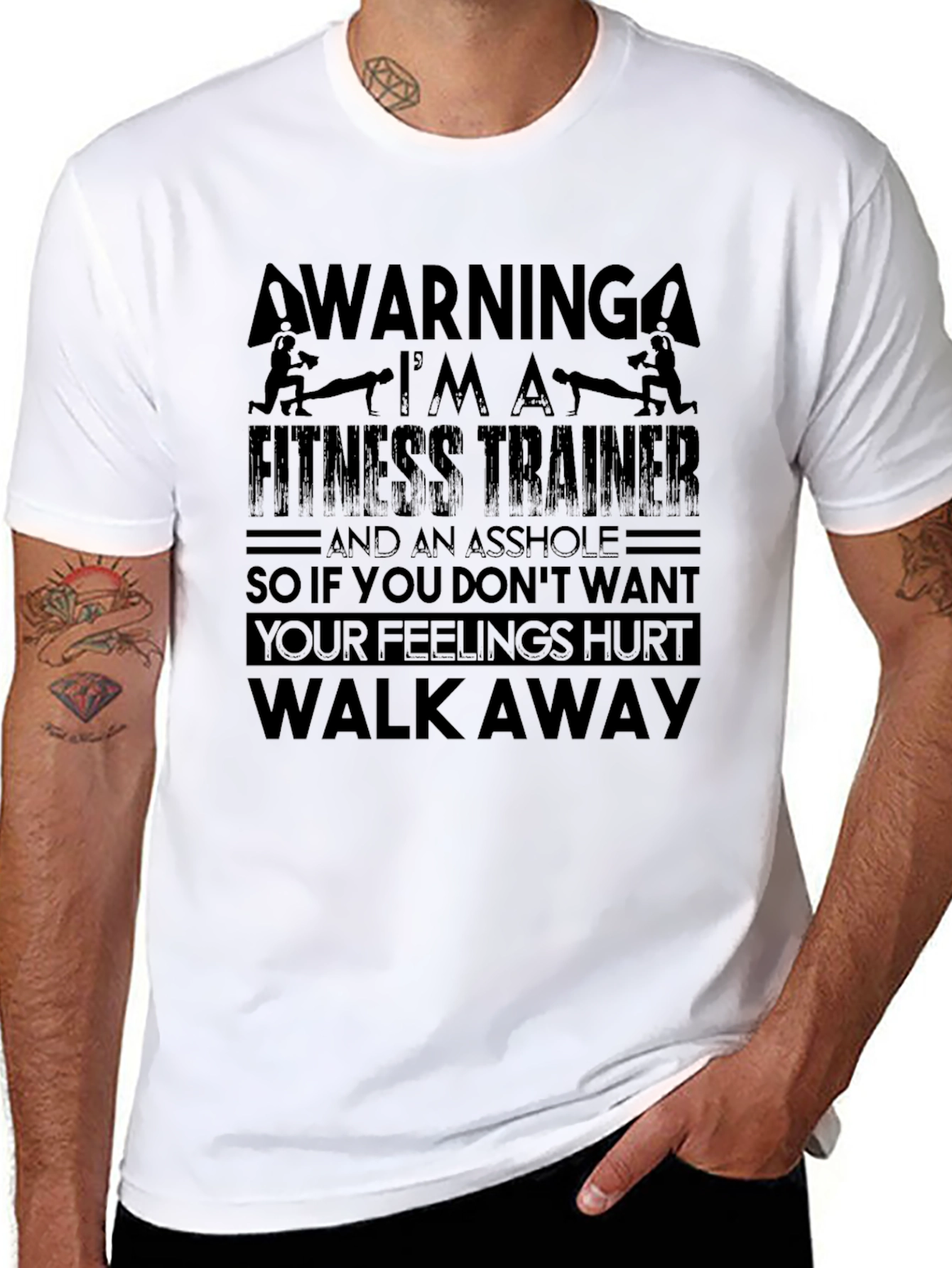 Warning Fitness Trainer Graphic Tee