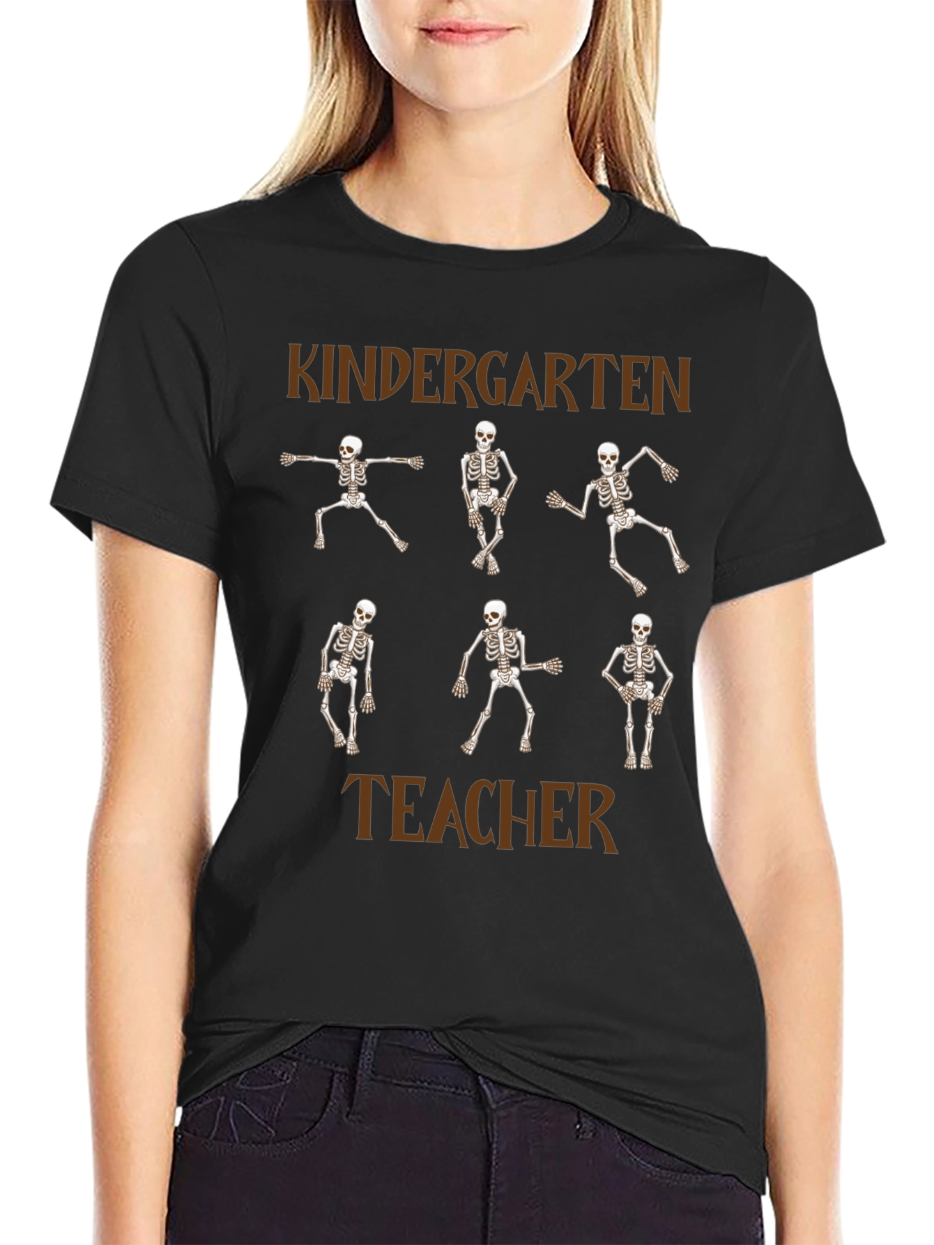 Kindergarten Teacher Skeleton Dance T-Shirt