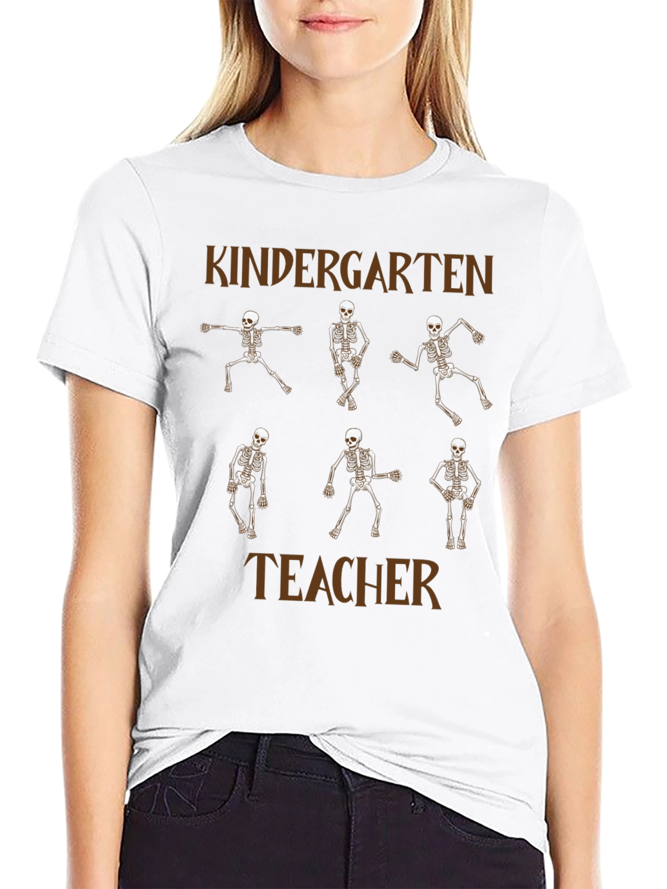 Kindergarten Teacher Skeleton Dance T-Shirt