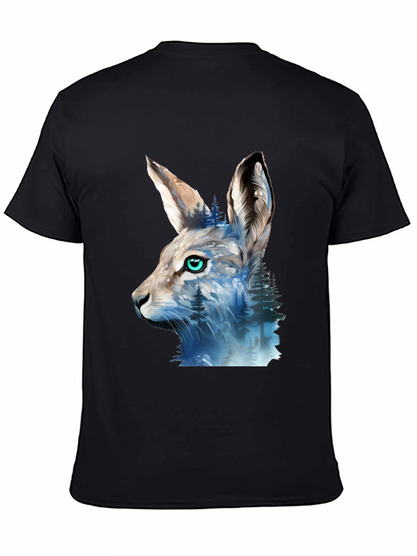 Hare Forest Graphic Tee - Unique Animal Print T-Shirt