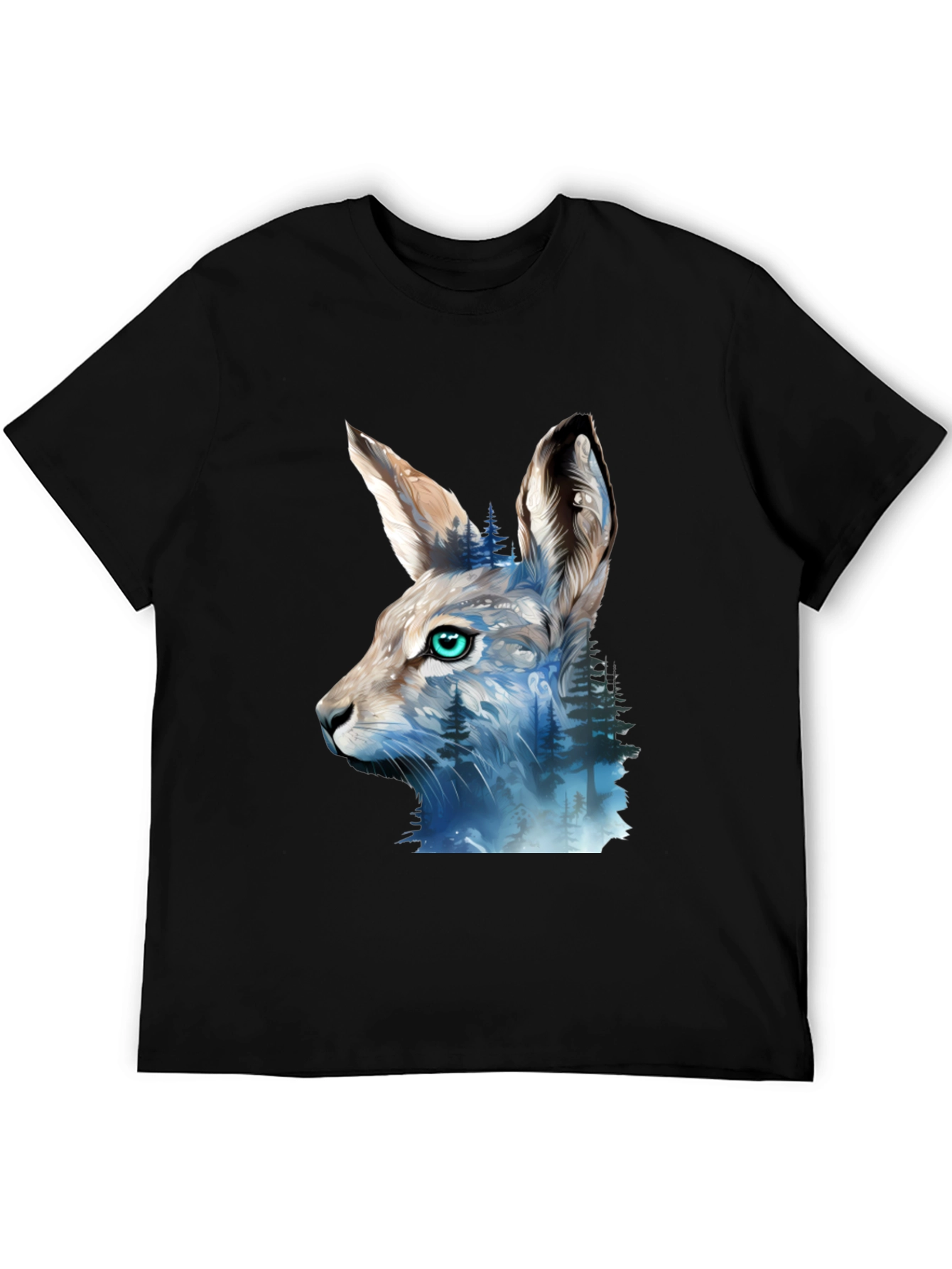 Hare Forest Graphic Tee - Unique Animal Print T-Shirt