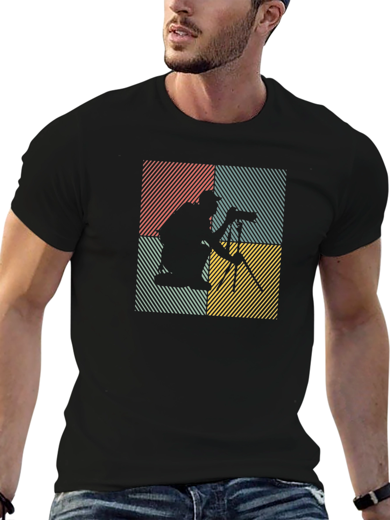 Photographer Silhouette Graphic Tee - Retro Style
