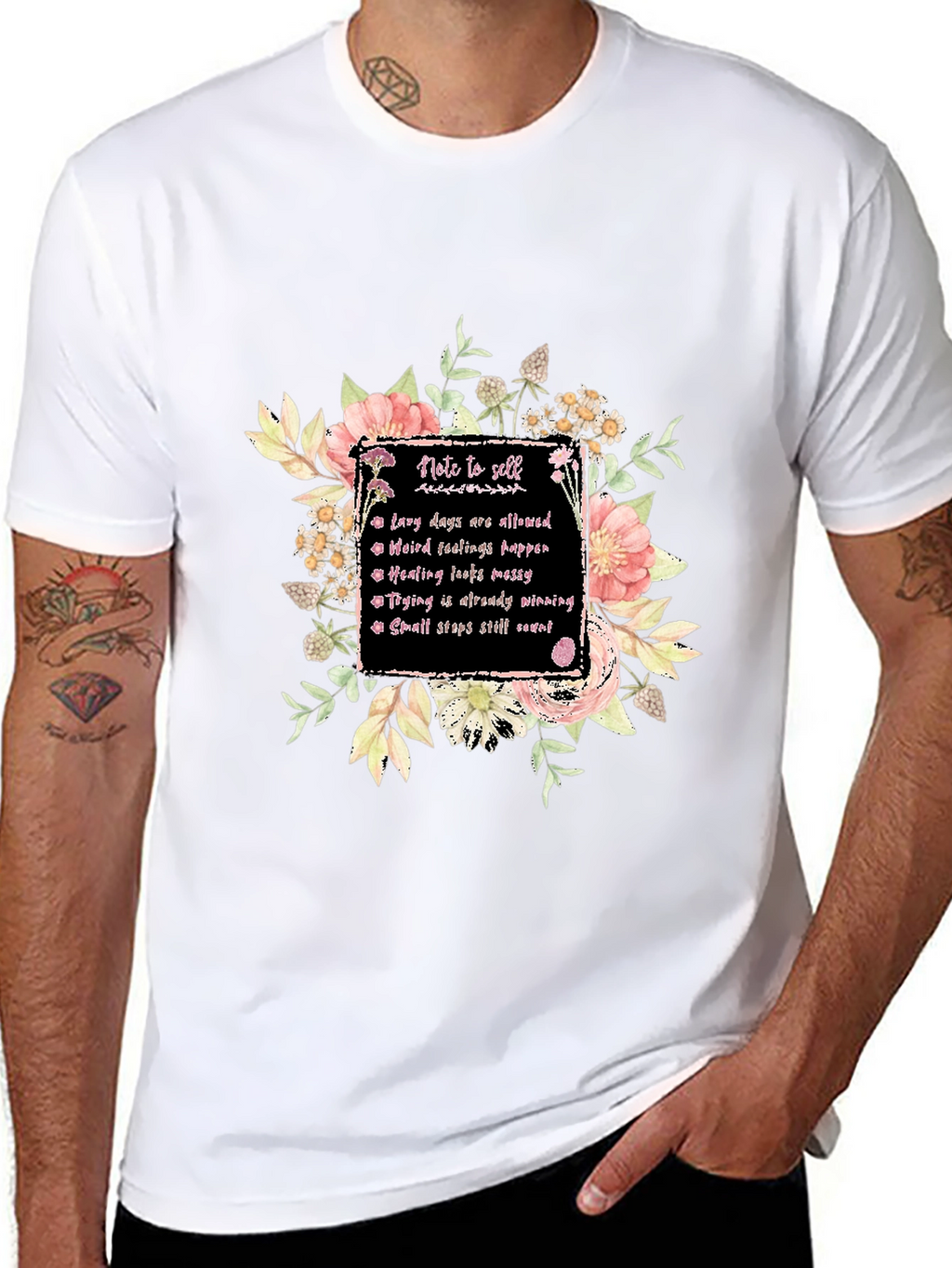 Floral Note to Self Graphic T-Shirt