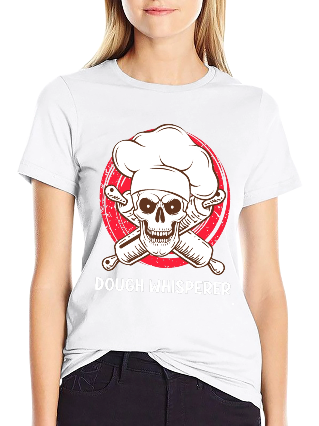 Dough Whisperer T-Shirt - Baker Skull Design