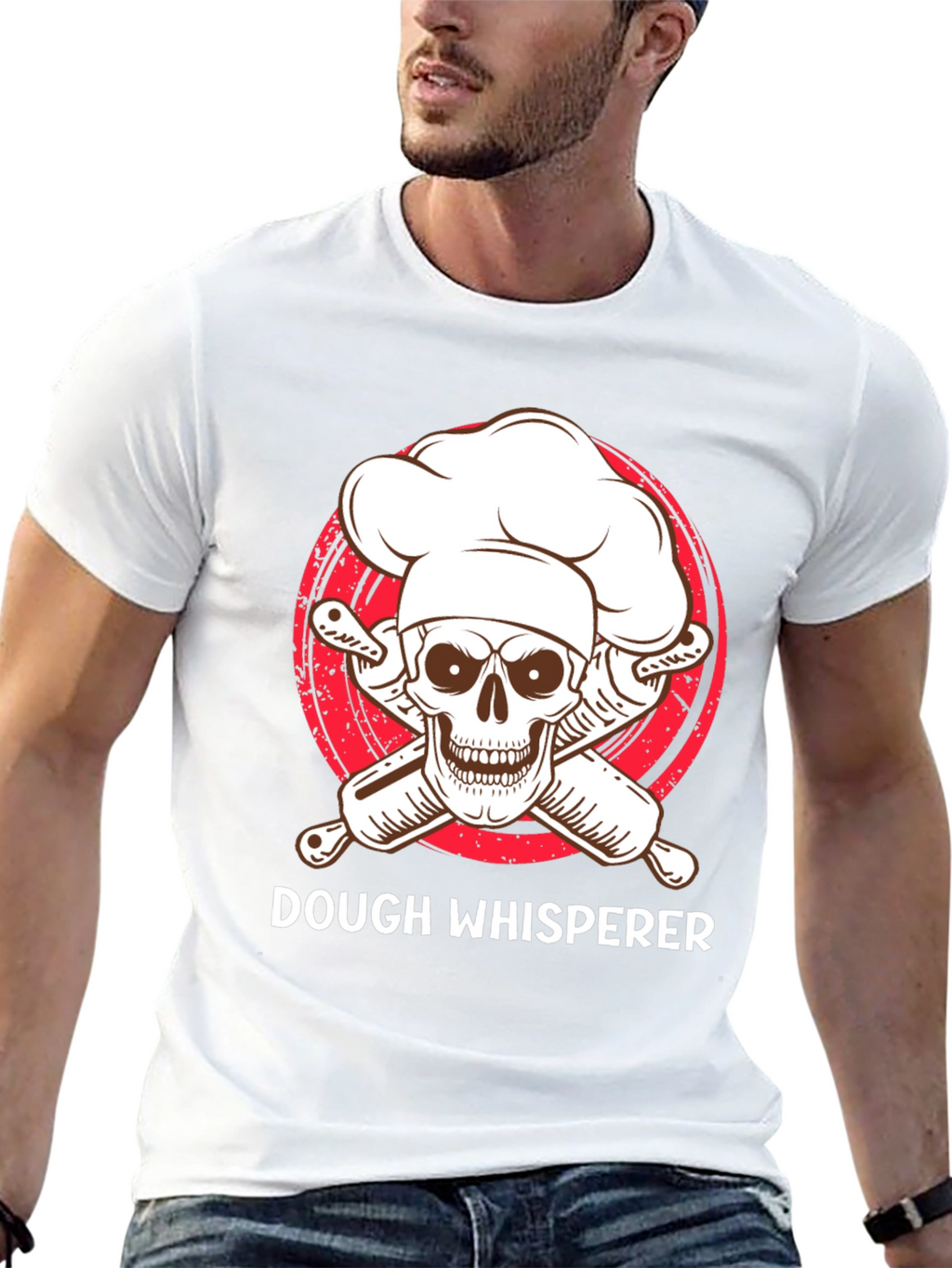 Dough Whisperer T-Shirt - Baker Skull Design
