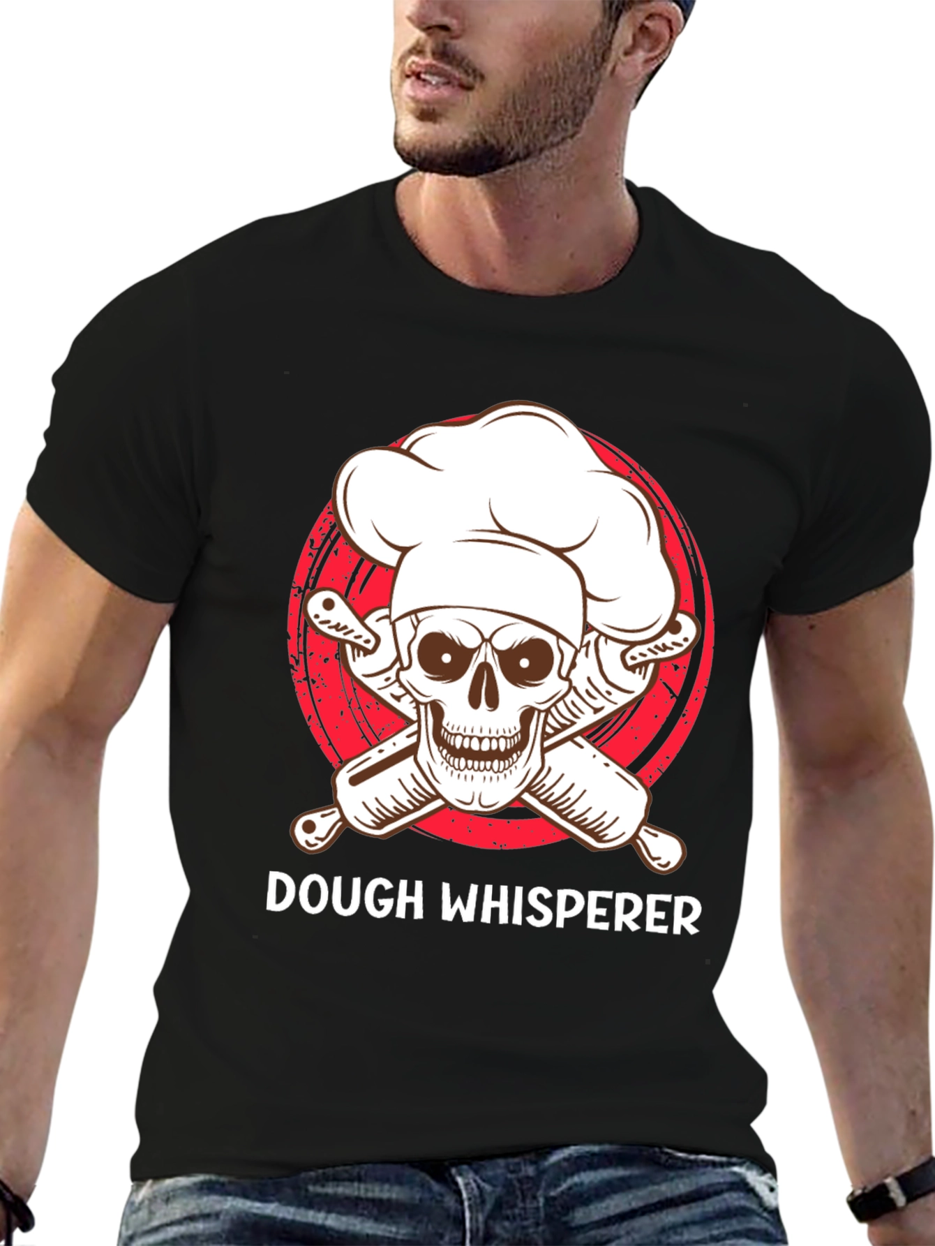 Dough Whisperer T-Shirt - Baker Skull Design