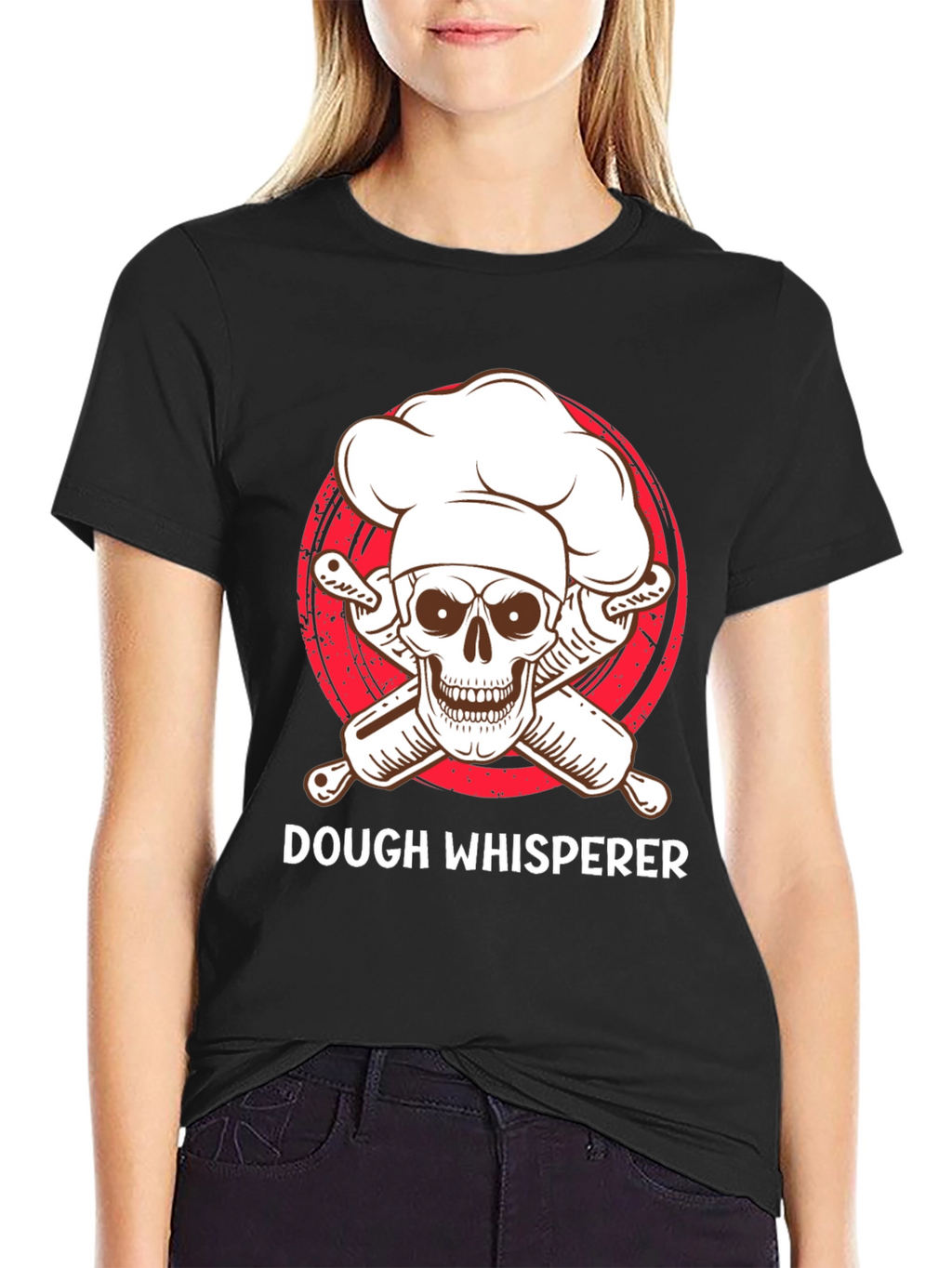 Dough Whisperer T-Shirt - Baker Skull Design