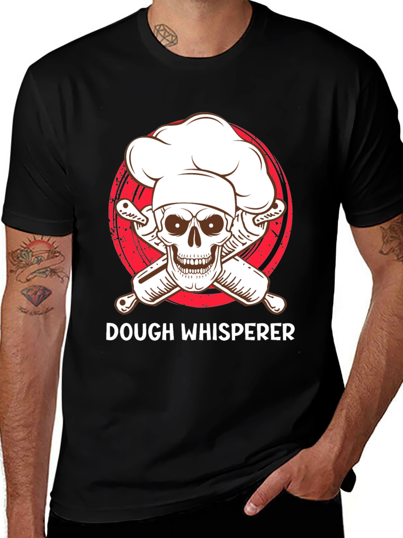 Dough Whisperer T-Shirt - Baker Skull Design