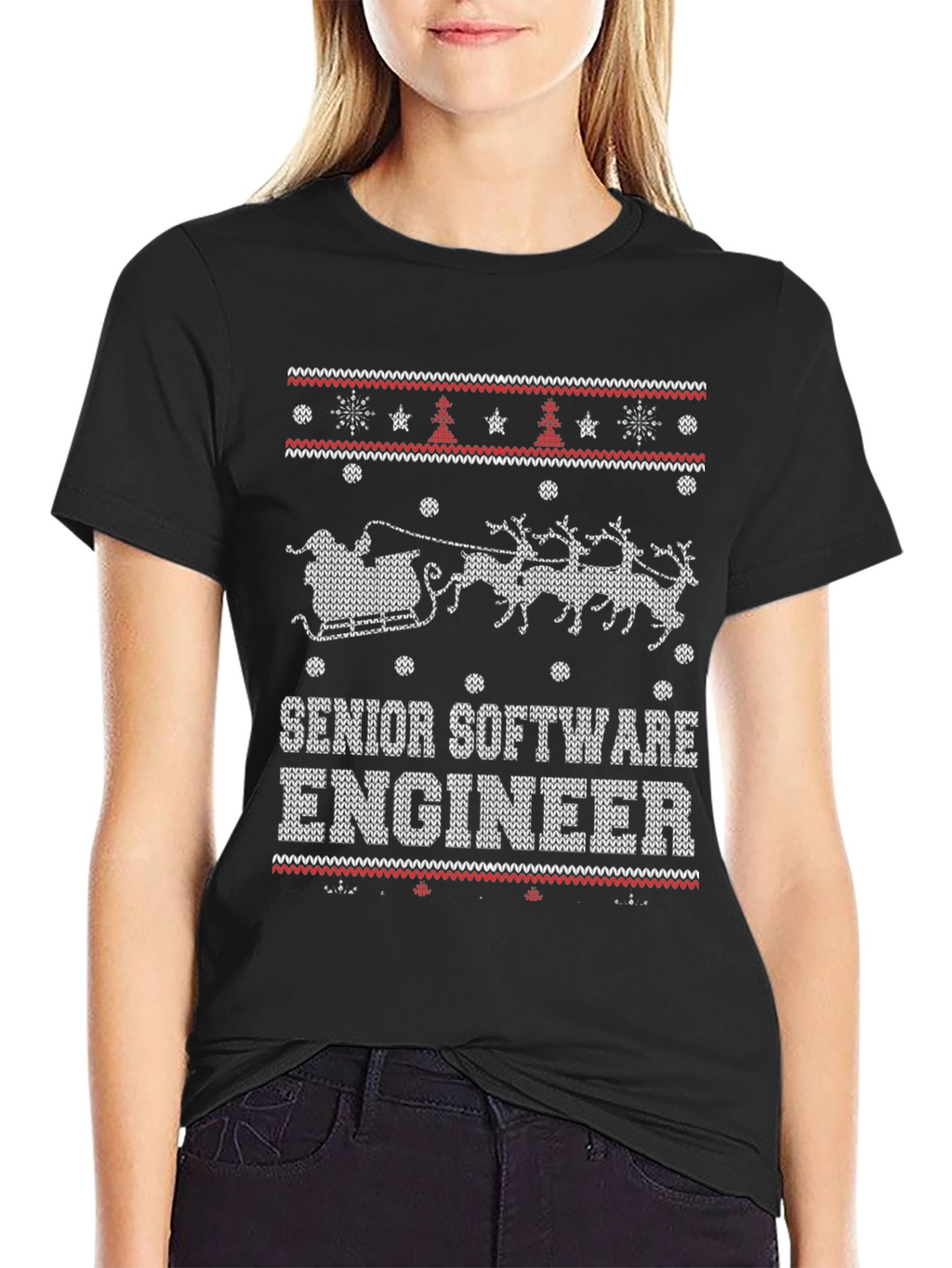 Senior Software Engineer Ugly Christmas Sweater T-Shirt