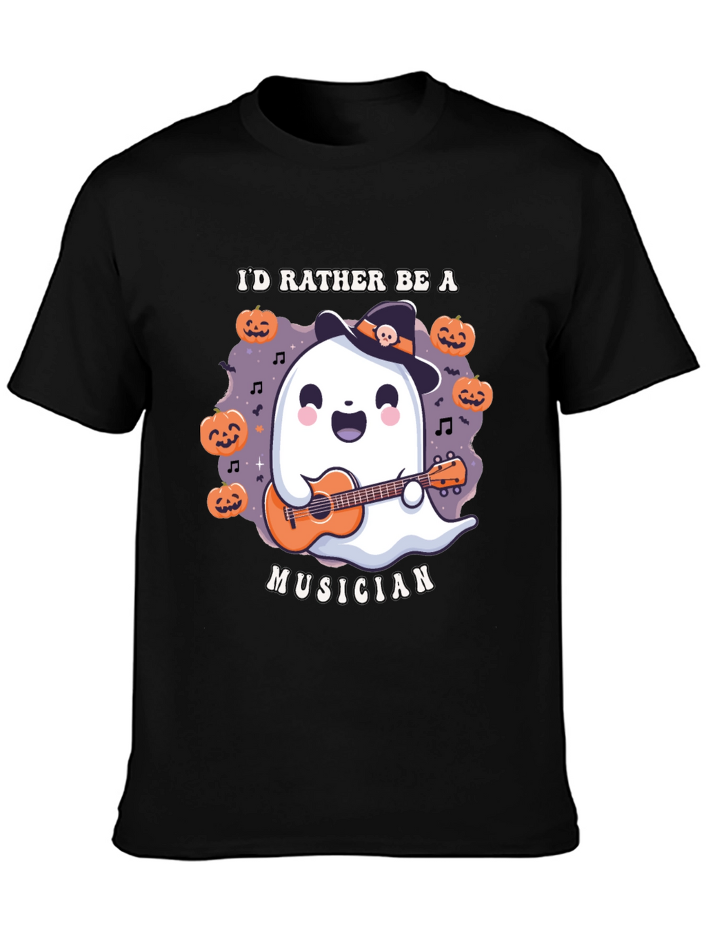 Ghost Musician Halloween T-Shirt