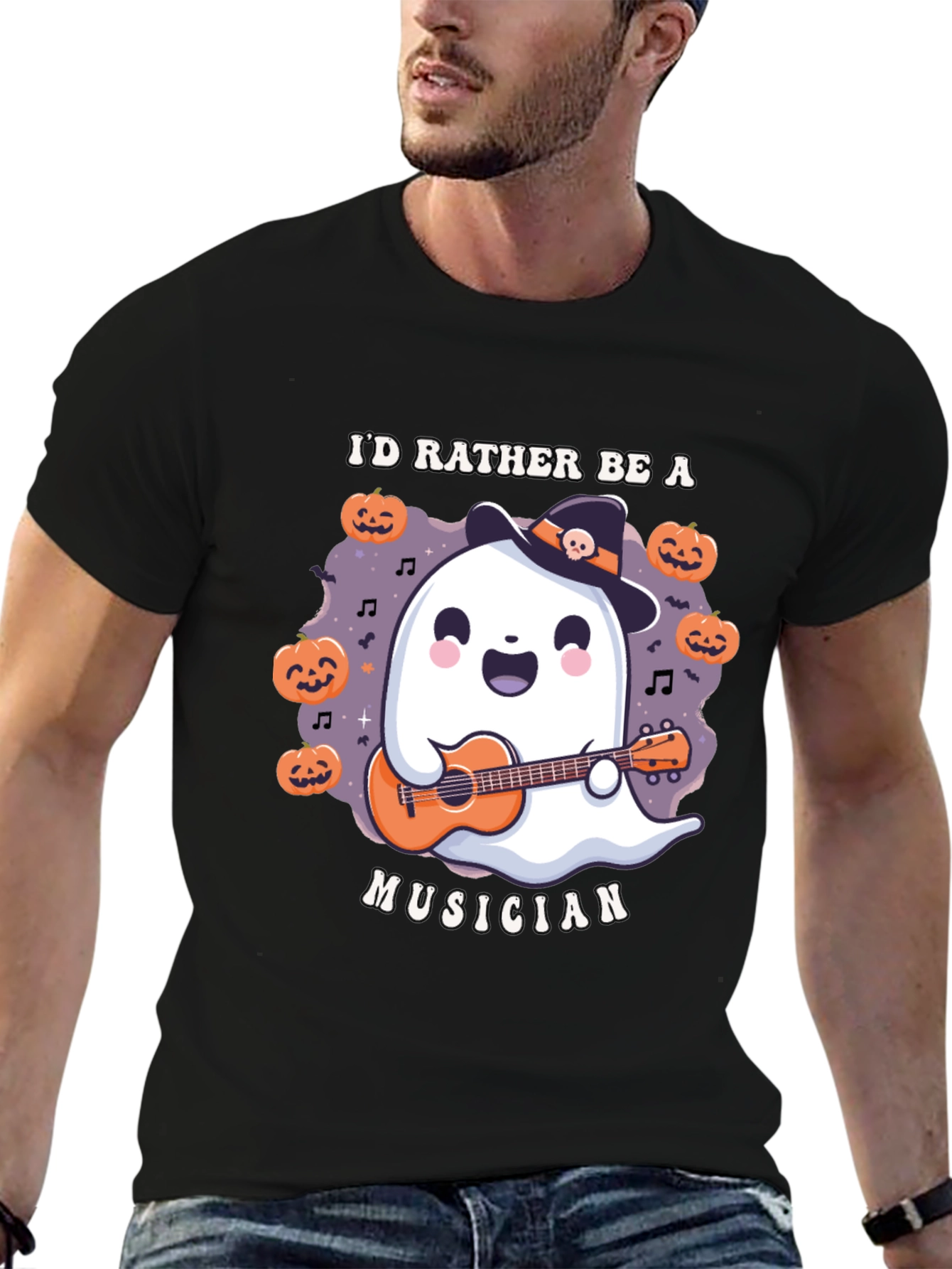 Ghost Musician Halloween T-Shirt
