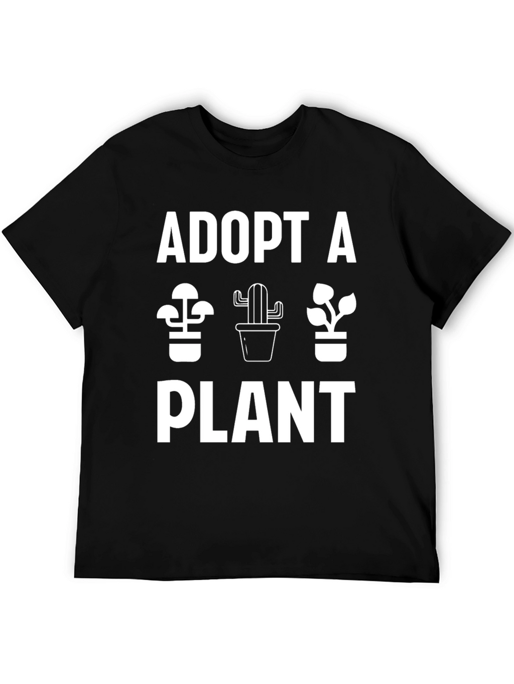Adopt A Plant Graphic T-Shirt - Black Cotton Tee