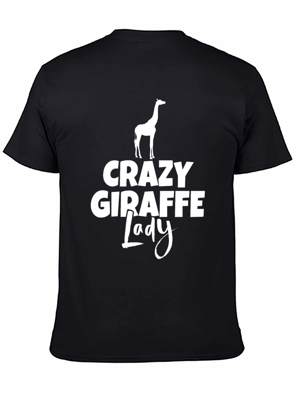 Crazy Giraffe Lady T-Shirt - Black Novelty Tee