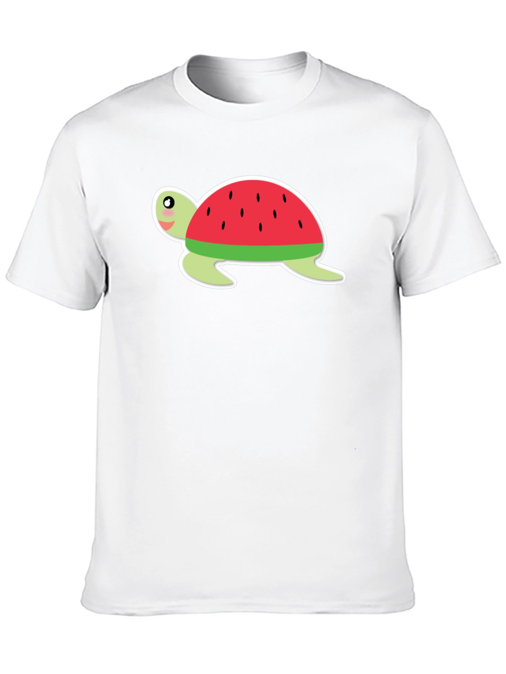 Watermelon Turtle Black T-Shirt