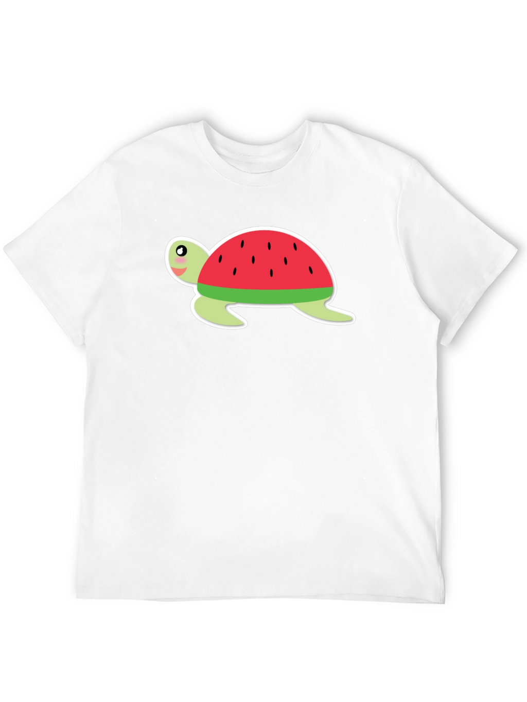 Watermelon Turtle Black T-Shirt