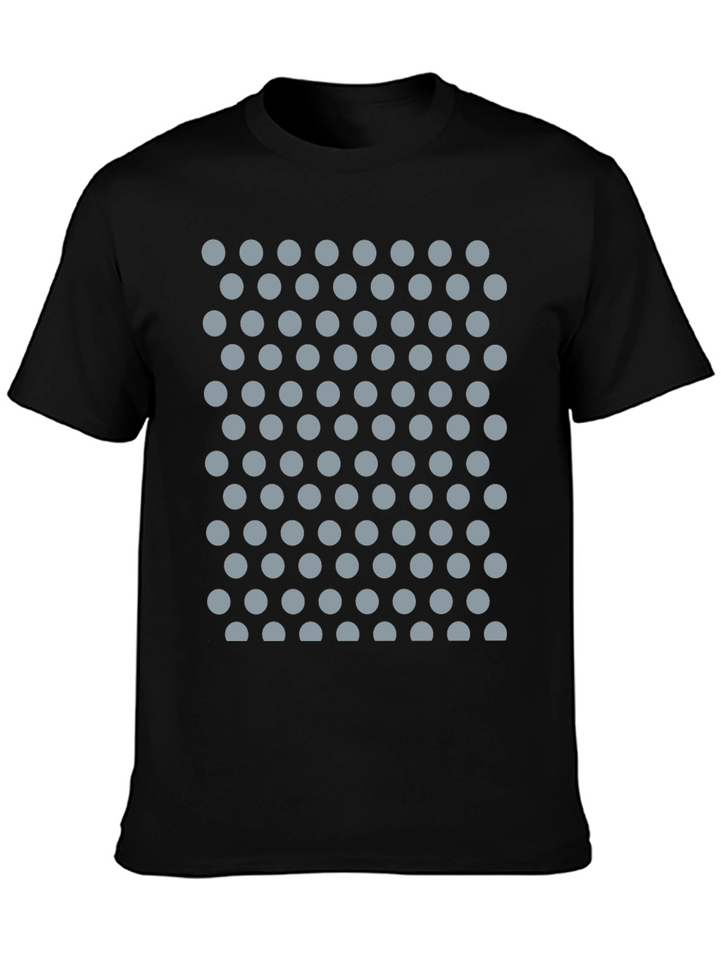 Black T-Shirt with Gray Polka Dot Pattern